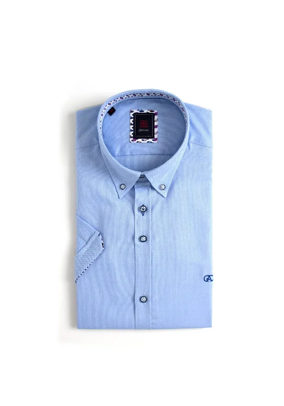 Andre Baggot Plain Short Sleeve Shirt, Blue