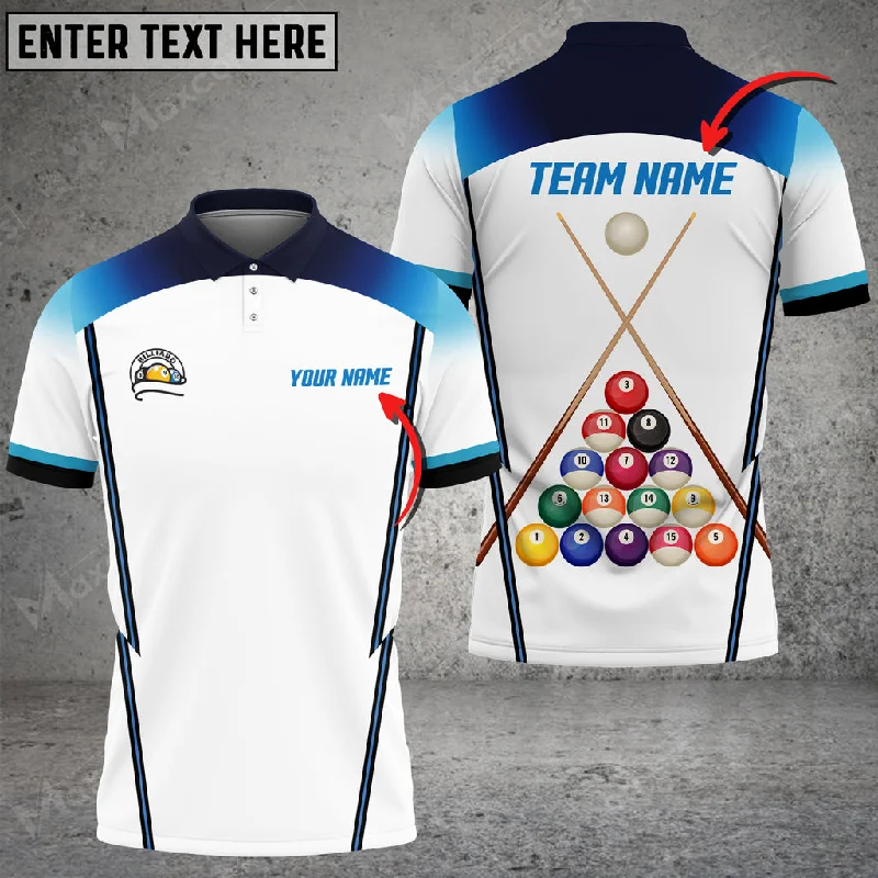 Billiards Personalized Name Team Name 3D Polo Shirt, Idea Gift for Billiards Lovers