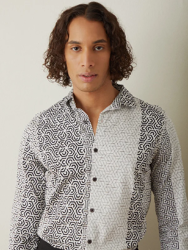 Black Geometric Printed Shirt