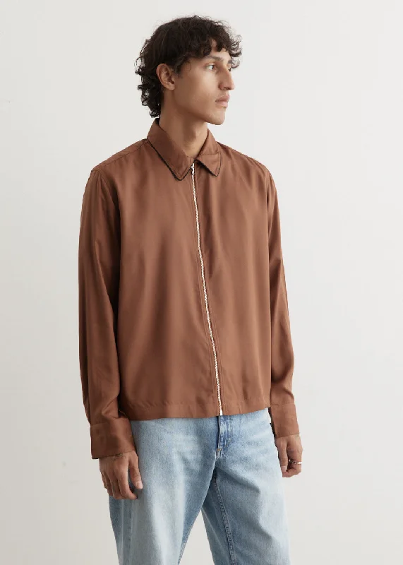 Blouson Zip Long Sleeve Shirt