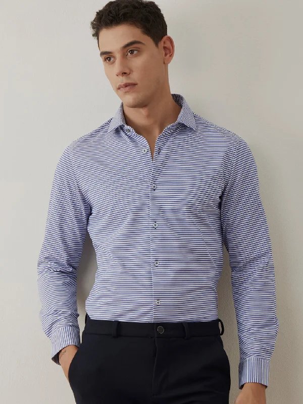 Blue Striped Knitted Shirt