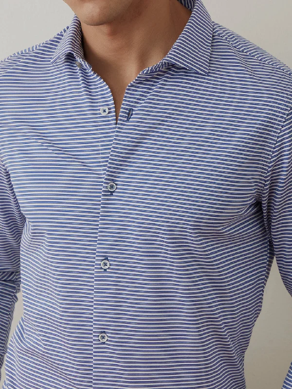 Blue Striped Knitted Shirt