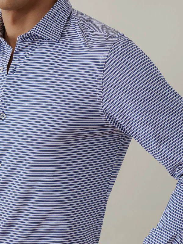 Blue Striped Knitted Shirt