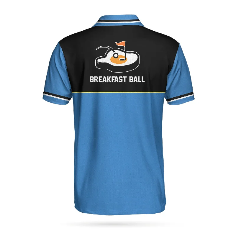 Breakfast Ball Short Sleeve Golf Polo Shirt, Steak Golf Hole And Flag Polo Shirt, Best Golf Shirt For Men Coolspod