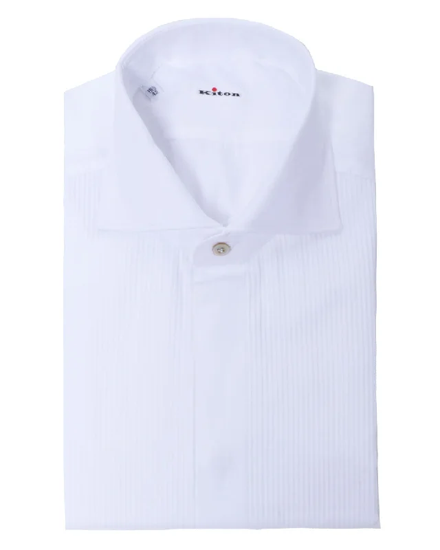 White Pleated Bib Formal Shirt