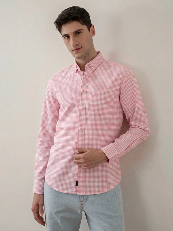 Pink Checks Cotton Shirt