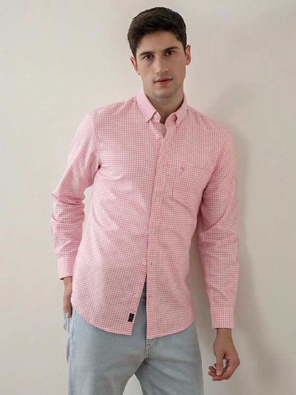 Pink Checks Cotton Shirt