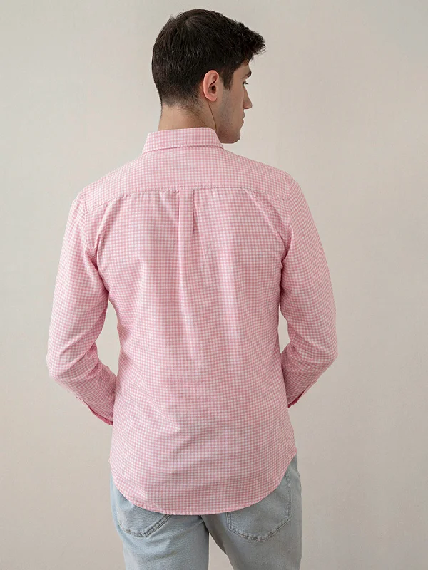 Pink Checks Cotton Shirt