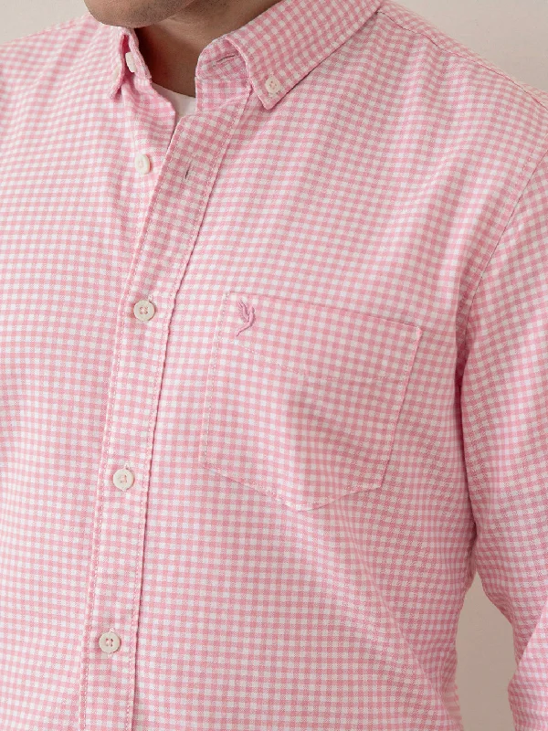 Pink Checks Cotton Shirt