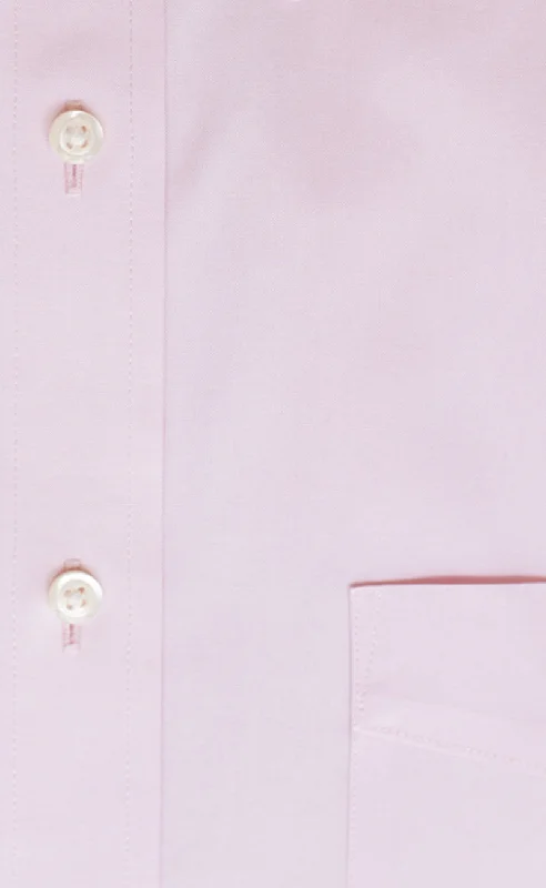 Classic Fit Pink Solid Point Collar Supima® Cotton Non-Iron Pinpoint Oxford Dress Shirt