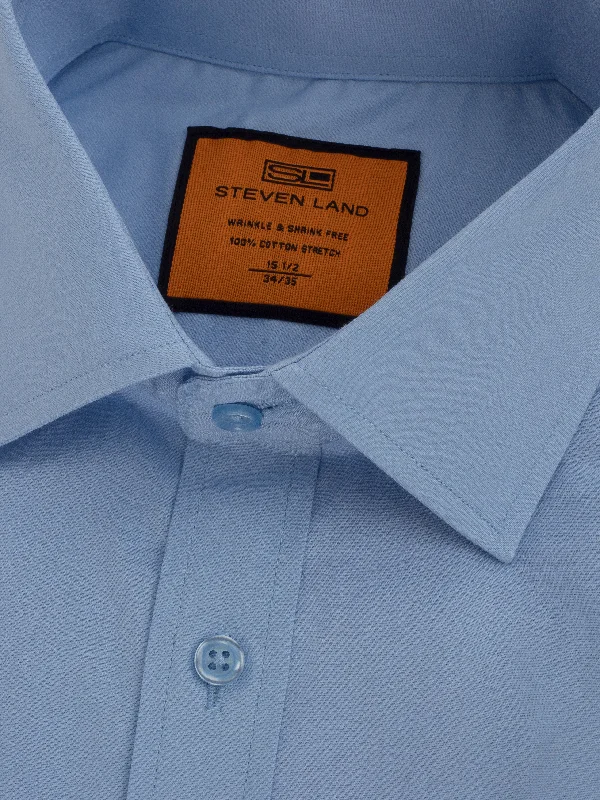 Poplin Dress Shirt | Slim Fit | Barrel Cuff | 100% Cotton | Light Blue