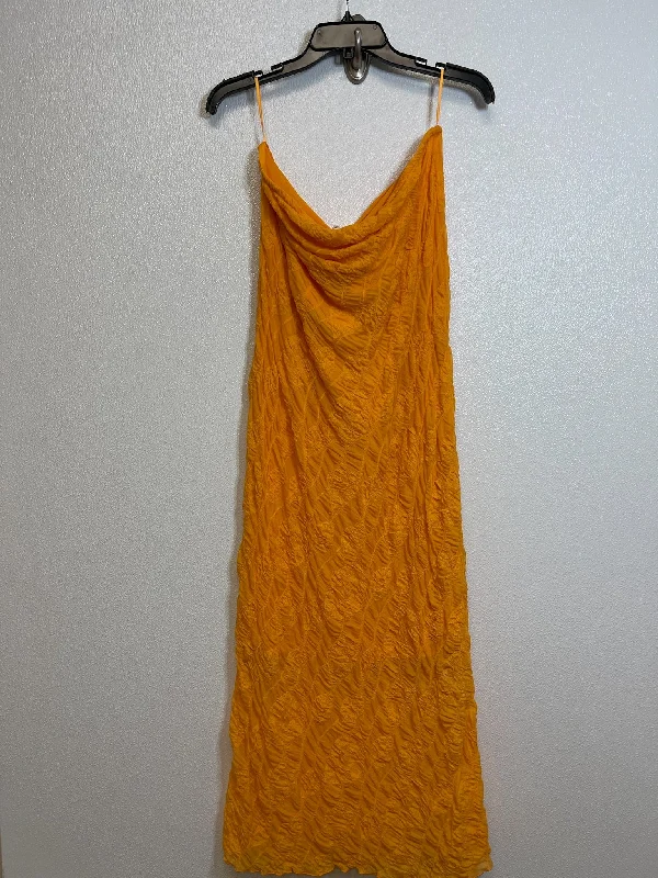 Dress Casual Midi By Anthropologie In Orange, Size: Petite Large