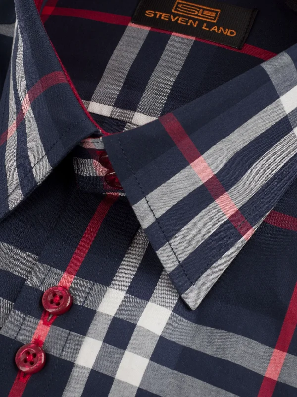 The Tartan III Dress Shirt | Regular Barrel Cuff & Classic Collar | Navy