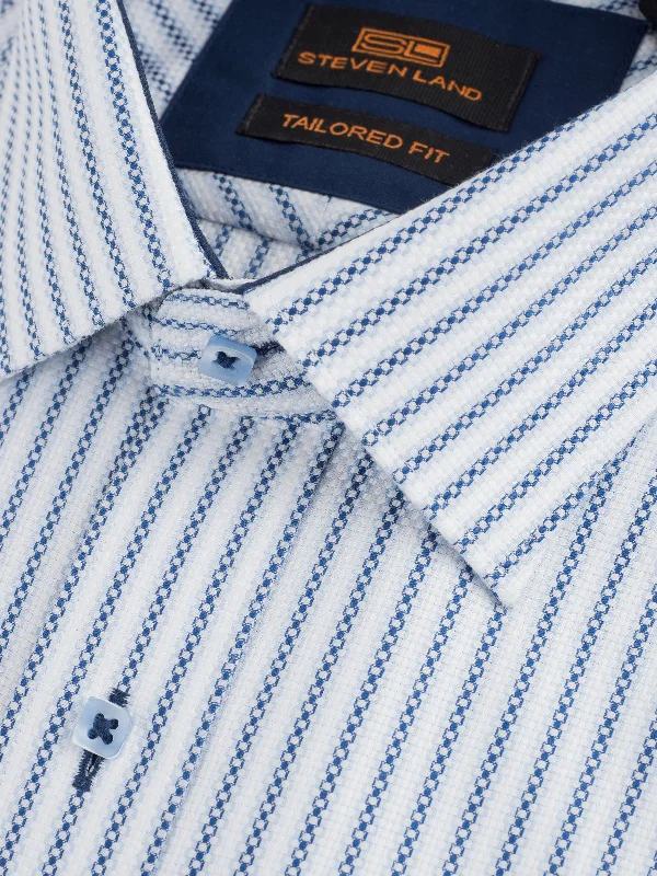 The Beckett Dress Shirt |Double Button Barrel Cuff & Point Collar| Navy