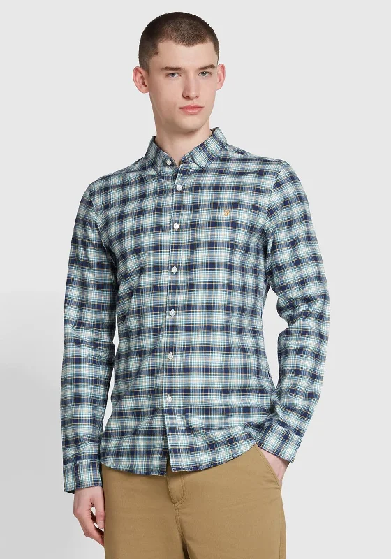 Farah Fraser Check Shirt, Brook Blue