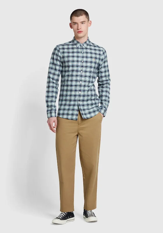 Farah Fraser Check Shirt, Brook Blue