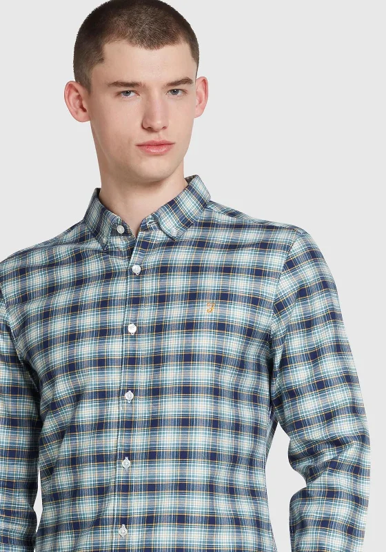 Farah Fraser Check Shirt, Brook Blue