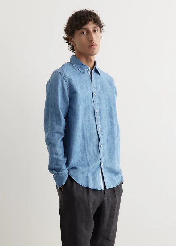 Finch Linen Denim Long Sleeve Shirt