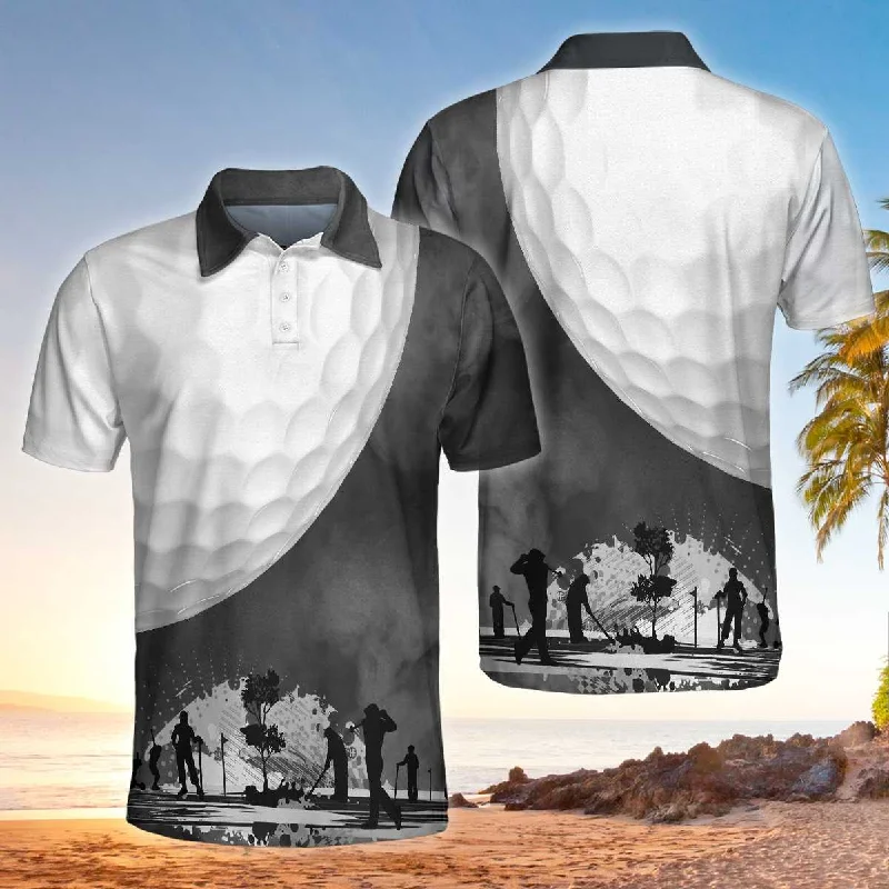 Golf Ball And Smoke Background Golf Polo Shirt, Smoke Golf Player Polo Shirt, Best Golf Shirt For Men Coolspod