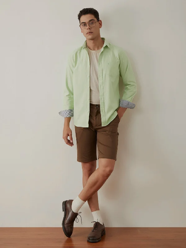 Light Green Plain Cotton Poly Shirt