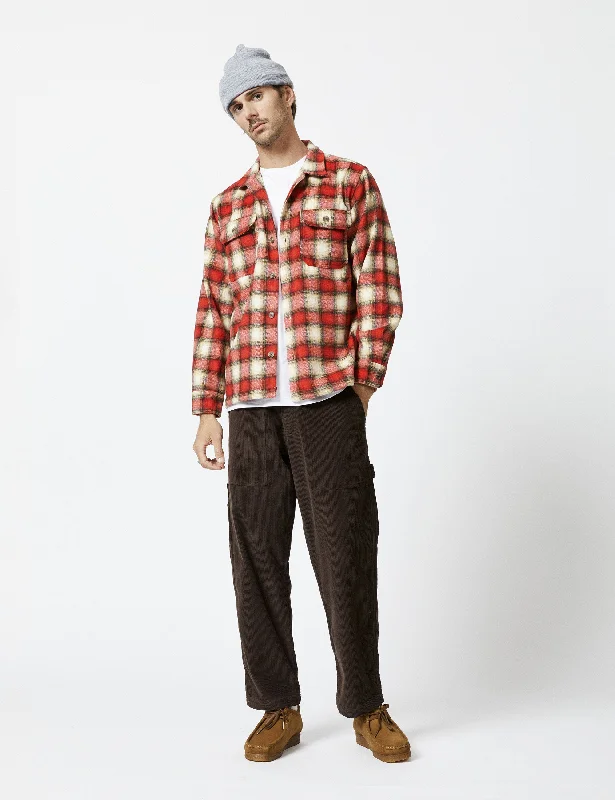 Nomad Overshirt Heavy Flannel - Red/Natural