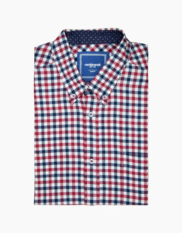 Ohope Red & Blue Check Flannel Shirt