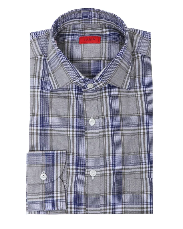 Green and Blue Check Dress Shirt