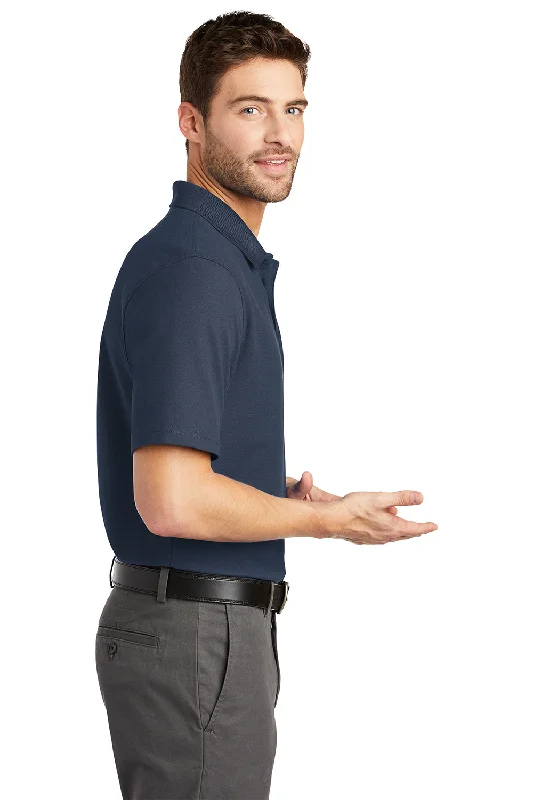 Port Authority Mens Moisture Wicking Short Sleeve Polo Shirt - Navy Blue