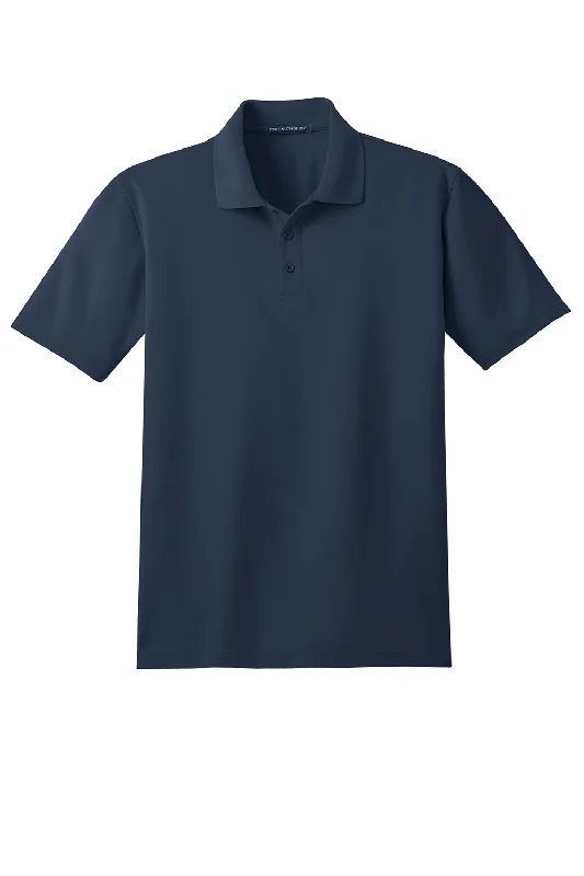 Port Authority Mens Moisture Wicking Short Sleeve Polo Shirt - Navy Blue