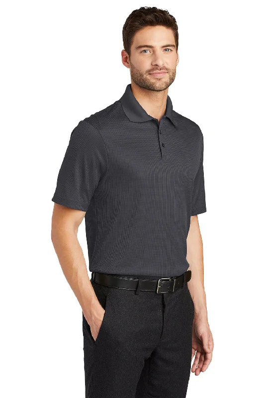 Port Authority Mens Performance Moisture Wicking Short Sleeve Polo Shirt - Smoke Grey