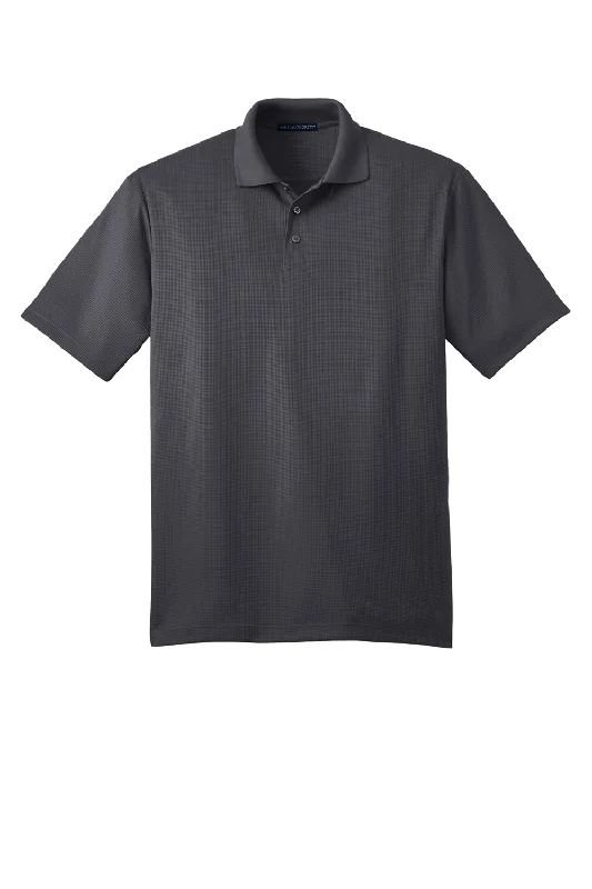 Port Authority Mens Performance Moisture Wicking Short Sleeve Polo Shirt - Smoke Grey