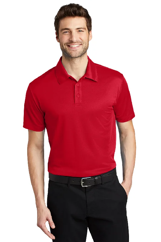 Port Authority Mens Silk Touch Performance Moisture Wicking Short Sleeve Polo Shirt - Red