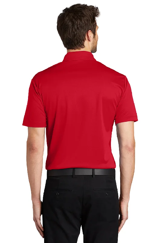 Port Authority Mens Silk Touch Performance Moisture Wicking Short Sleeve Polo Shirt - Red