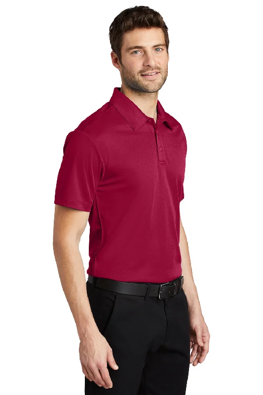 Port Authority Mens Silk Touch Performance Moisture Wicking Short Sleeve Polo Shirt - Red