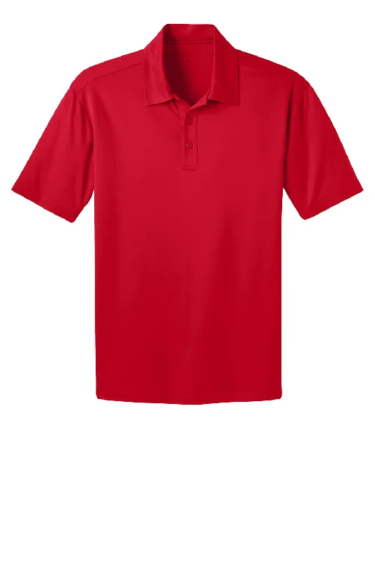 Port Authority Mens Silk Touch Performance Moisture Wicking Short Sleeve Polo Shirt - Red