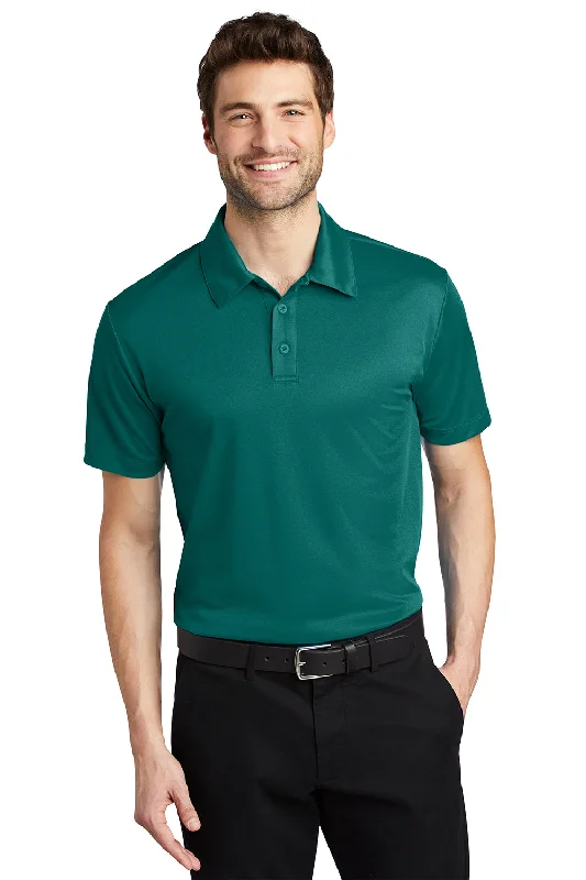 Port Authority Mens Silk Touch Performance Moisture Wicking Short Sleeve Polo Shirt - Teal Green