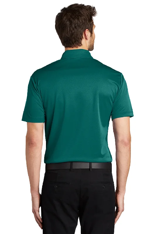 Port Authority Mens Silk Touch Performance Moisture Wicking Short Sleeve Polo Shirt - Teal Green