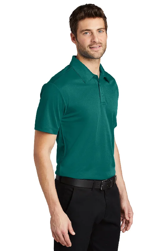 Port Authority Mens Silk Touch Performance Moisture Wicking Short Sleeve Polo Shirt - Teal Green