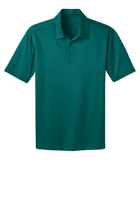 Port Authority Mens Silk Touch Performance Moisture Wicking Short Sleeve Polo Shirt - Teal Green