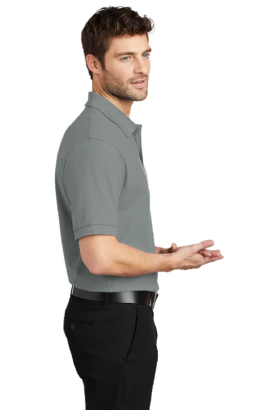 Port Authority Mens Silk Touch Wrinkle Resistant Short Sleeve Polo Shirt - Cool Grey