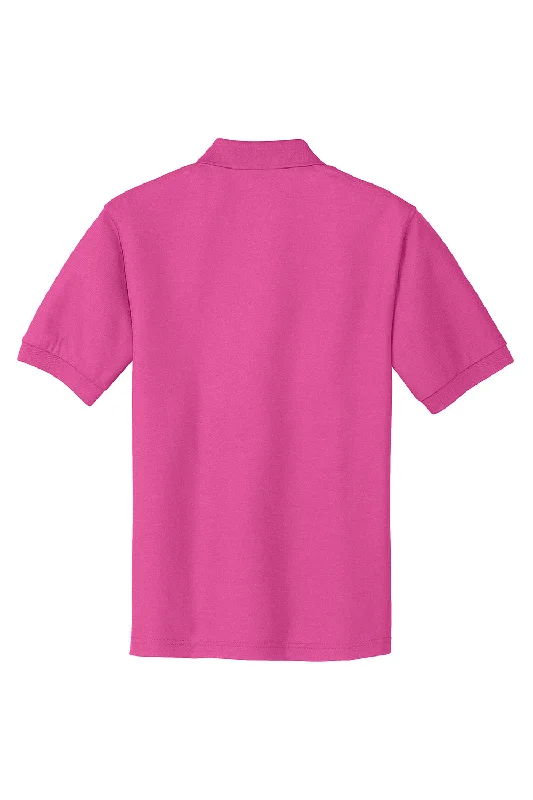 Port Authority Mens Silk Touch Wrinkle Resistant Short Sleeve Polo Shirt - Tropical Pink