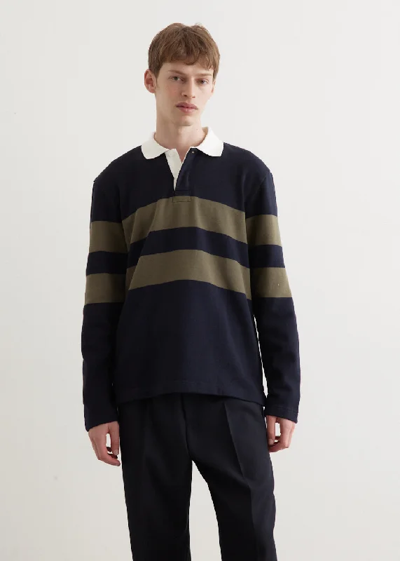 Ruben Brushed Stripe Long Sleeve Polo