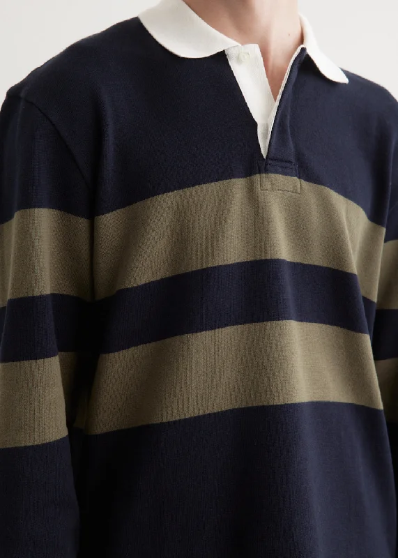 Ruben Brushed Stripe Long Sleeve Polo