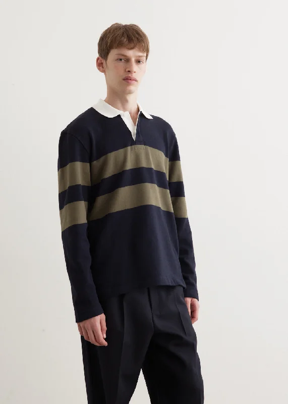 Ruben Brushed Stripe Long Sleeve Polo