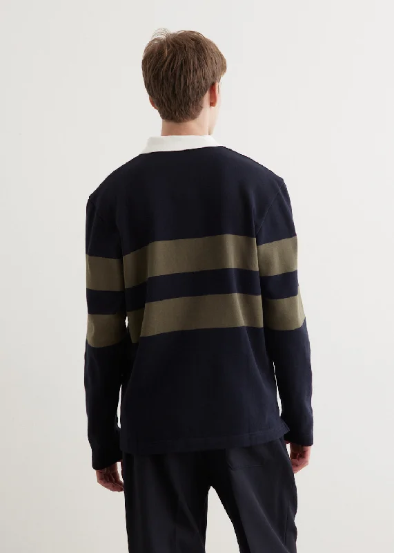 Ruben Brushed Stripe Long Sleeve Polo