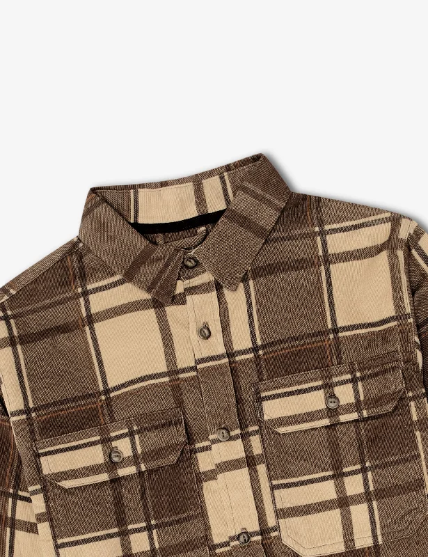 Sawyer Cord Longsleeve Shirt - Cocoa Check