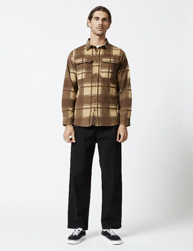 Sawyer Cord Longsleeve Shirt - Cocoa Check