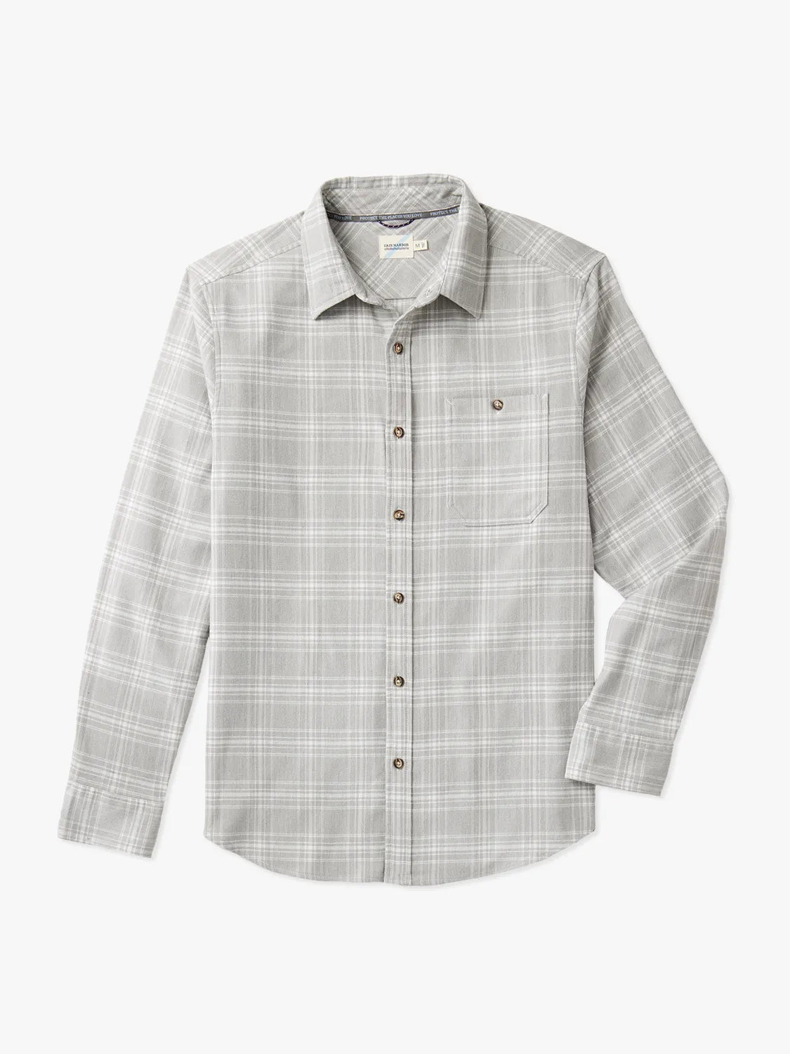 Seaside Lightweight Flannel | Light Grey Plaid