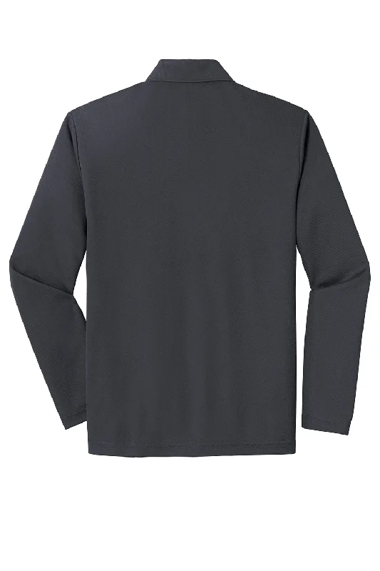 Sport-Tek Mens RacerMesh Moisture Wicking Long Sleeve Polo Shirt - Graphite Grey