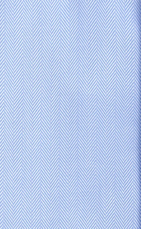 Tailored fit Blue Herringbone Spread Collar Supima® Cotton Non-Iron Dress Shirt